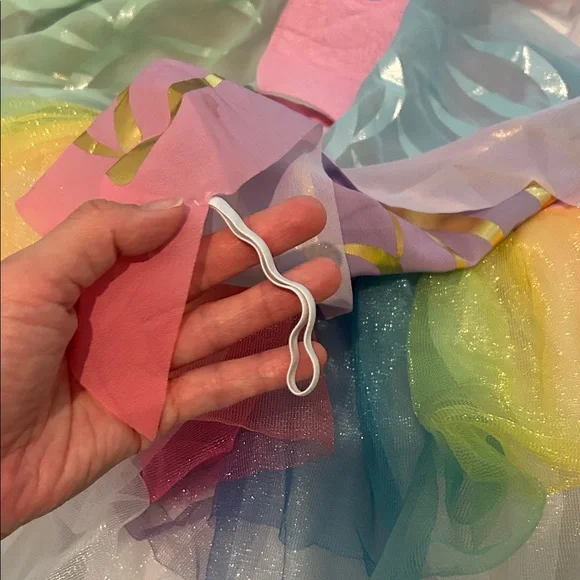 Target Girls Rainbow Floral Tulle Dress - White, Pink, Gold, Multicolor - Picture 6 of 10